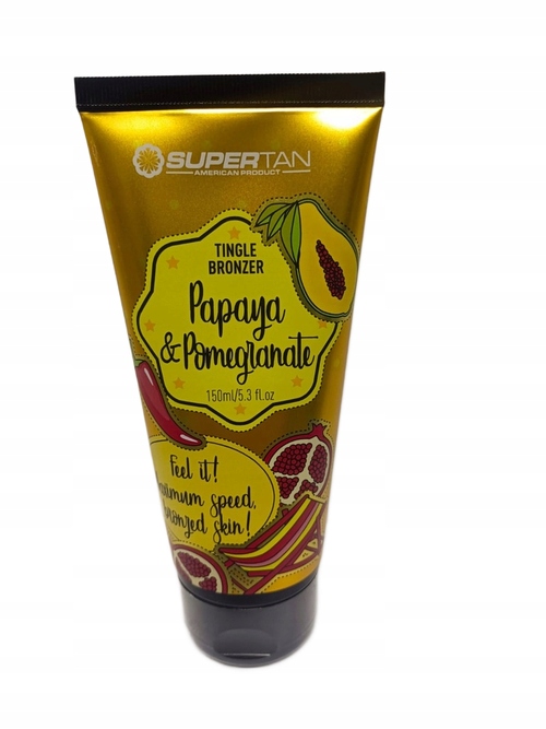 SuperTan Papájový krém s rychlým bronzerem pro opalování s tingle efektem hot