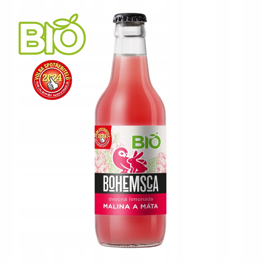 Levně Bohemsca Bio limonáda Malina a Máta 330 ml 15 ks