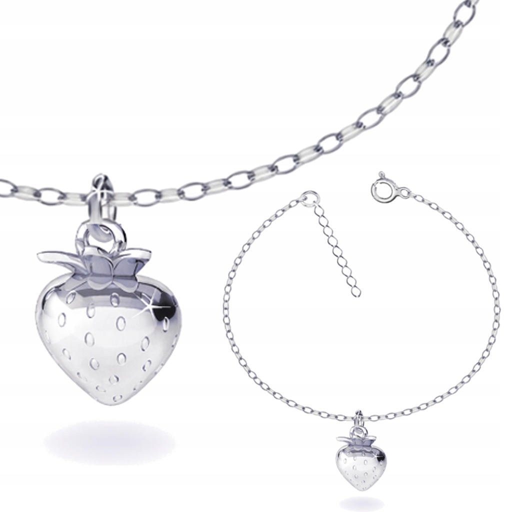 Ovoce Jahoda Stříbrný náramek rolo oval stříbro 925