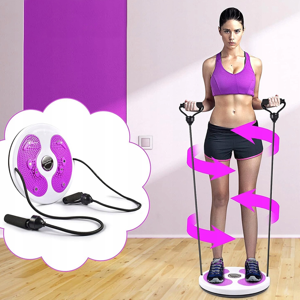 TWISTER OBROTOWY TWISTOWY DYSK W TALII Z LINĄ ŁADOWNOŚĆ 120 KG FIOLETOWY Model Aerobic Trainer