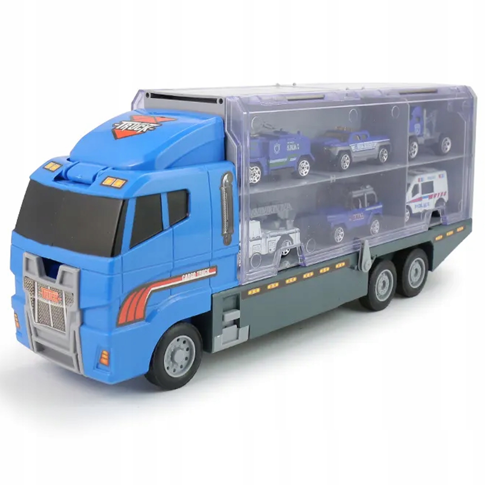 Ciężarówka Tir Laweta Policja Transporter + Auta Rodzaj pojazdu ciężarówka