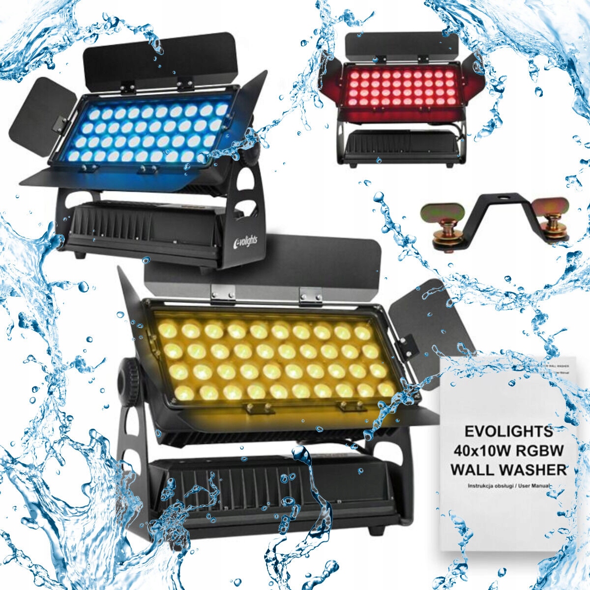 Venkovní Osvětlovač Evolights 40X10W Rgbw Wall Washer Vodotěsný IP65