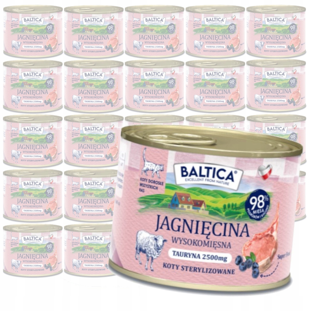 Levně Baltica Chutě regionů Jehněčí 24x185g Vlhké Krmivo Sterilizované kočky
