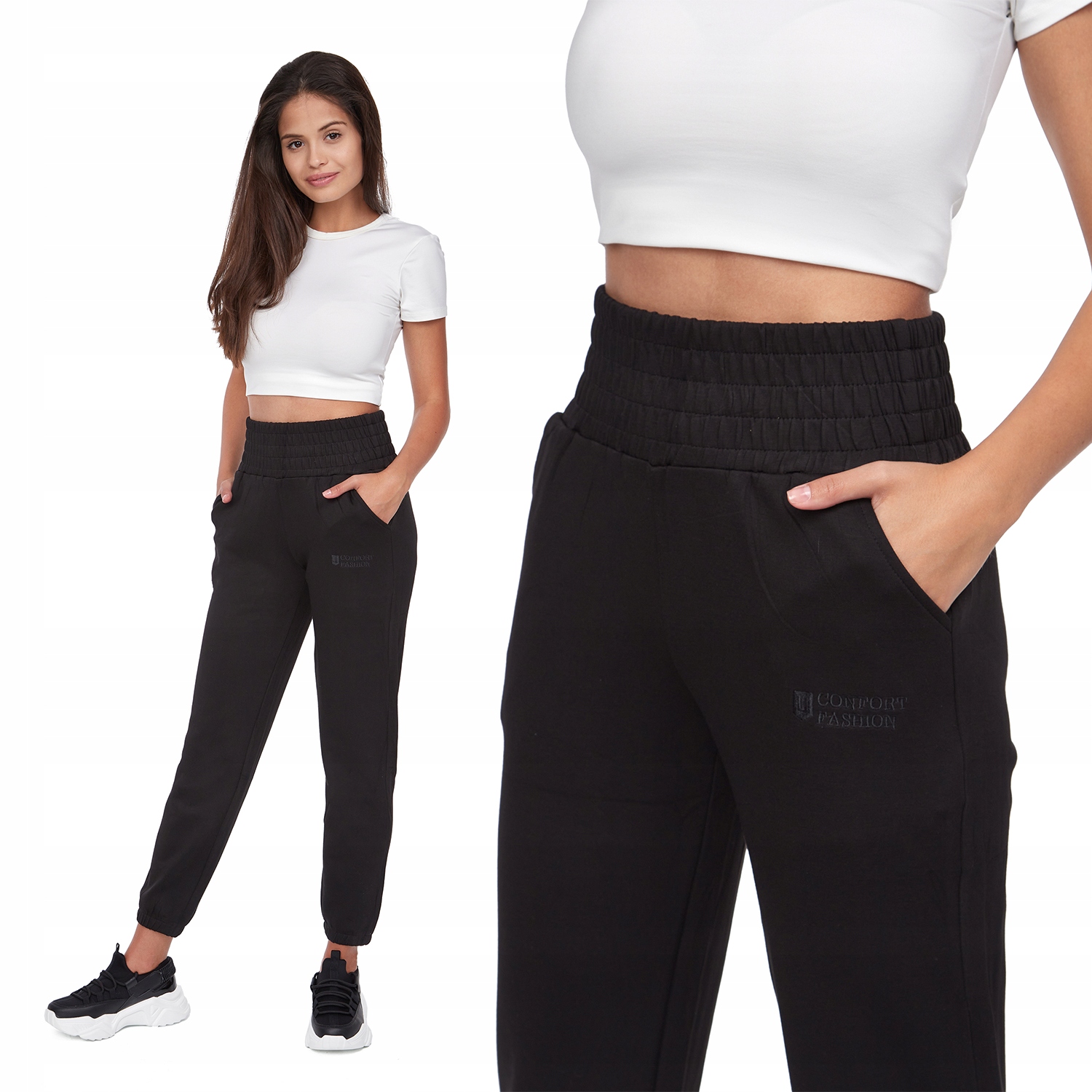 

Damskie Spodnie Dresowe Na Gumce Ze Ściągaczem