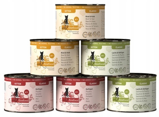 Levně Catz Finefood Classic Kitten Multipack konzervy 6x200g