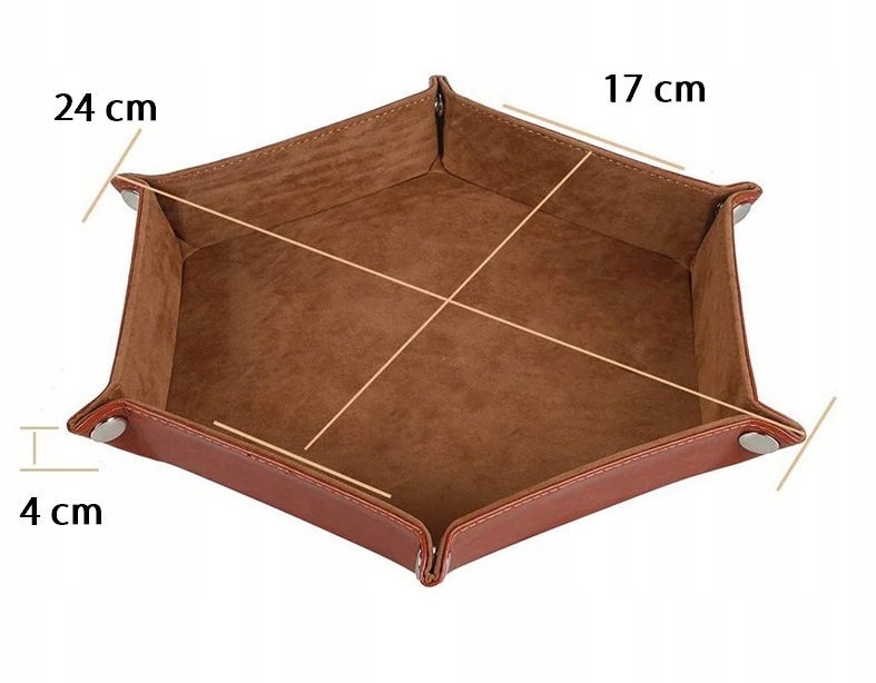 AKSAMITNO SKÓRZANY DICE TRAY TACKA NA KOŚCI RPG SERCA DEMONÓW 17 CM Producent RGFK