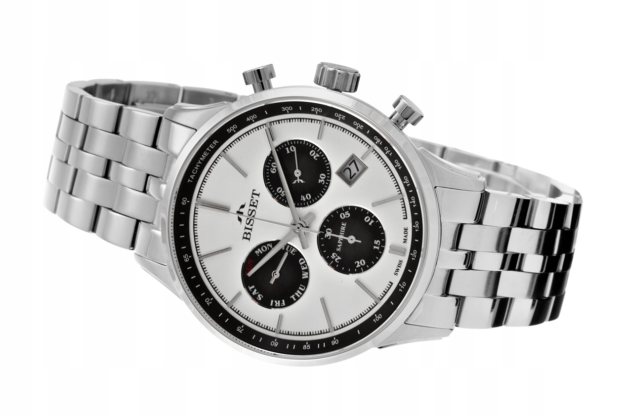 Чоловічий годинник Bisset з браслетом Bsdf60 Silver