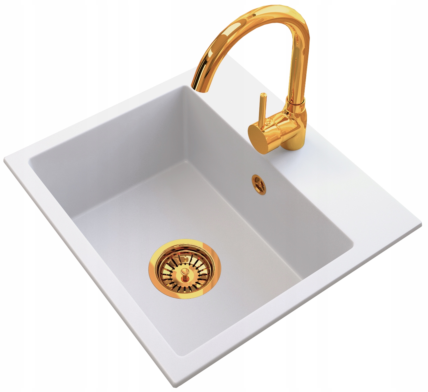 

Zlewozmywak Granitowy Kuchenny Mini Bateria Złota