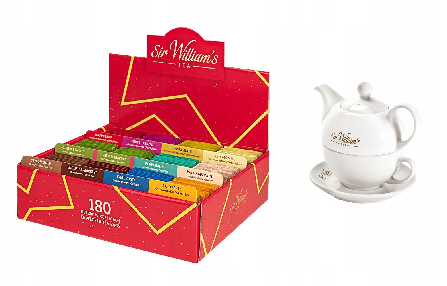 Sir Williams kartonowy Prezenter z herbatami 180t. dzbanek Duo