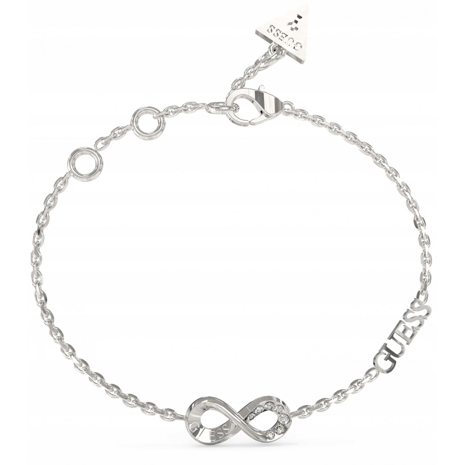Dámský stříbrný náramek Guess zirkon nekonečno