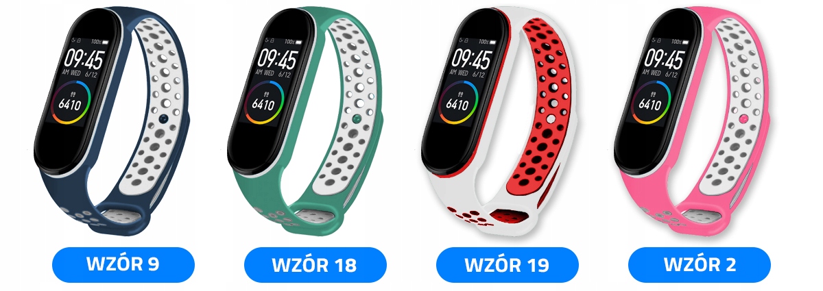 PASEK OPASKA do XIAOMI MI BAND 3/4 - WIELE KOLORÓW Kolor czarny