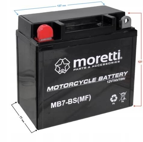 Akumulator 12V 7Ah MB7-BS Gel Moretti