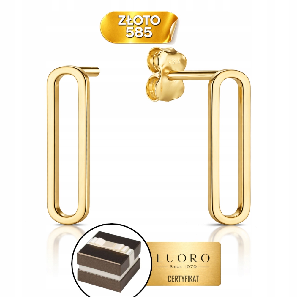 Náušnice Zlaté 585 14K Články 13 MM Jemné Elegantní