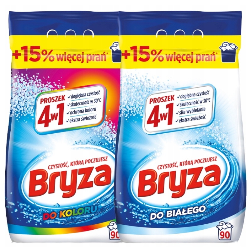 Levně Bryza 4v1 Prací prášek MIX Color 5,85KG White 5,85KG (180 Praní)
