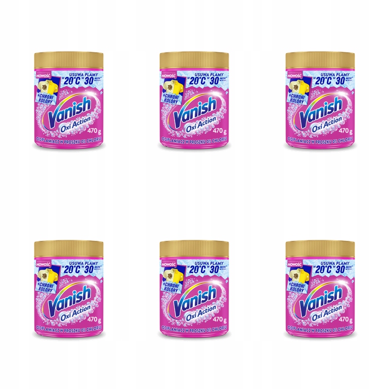 Vanish Oxi Action Pink odstraňovač skvrn na tkaniny v prášku 470 g X6