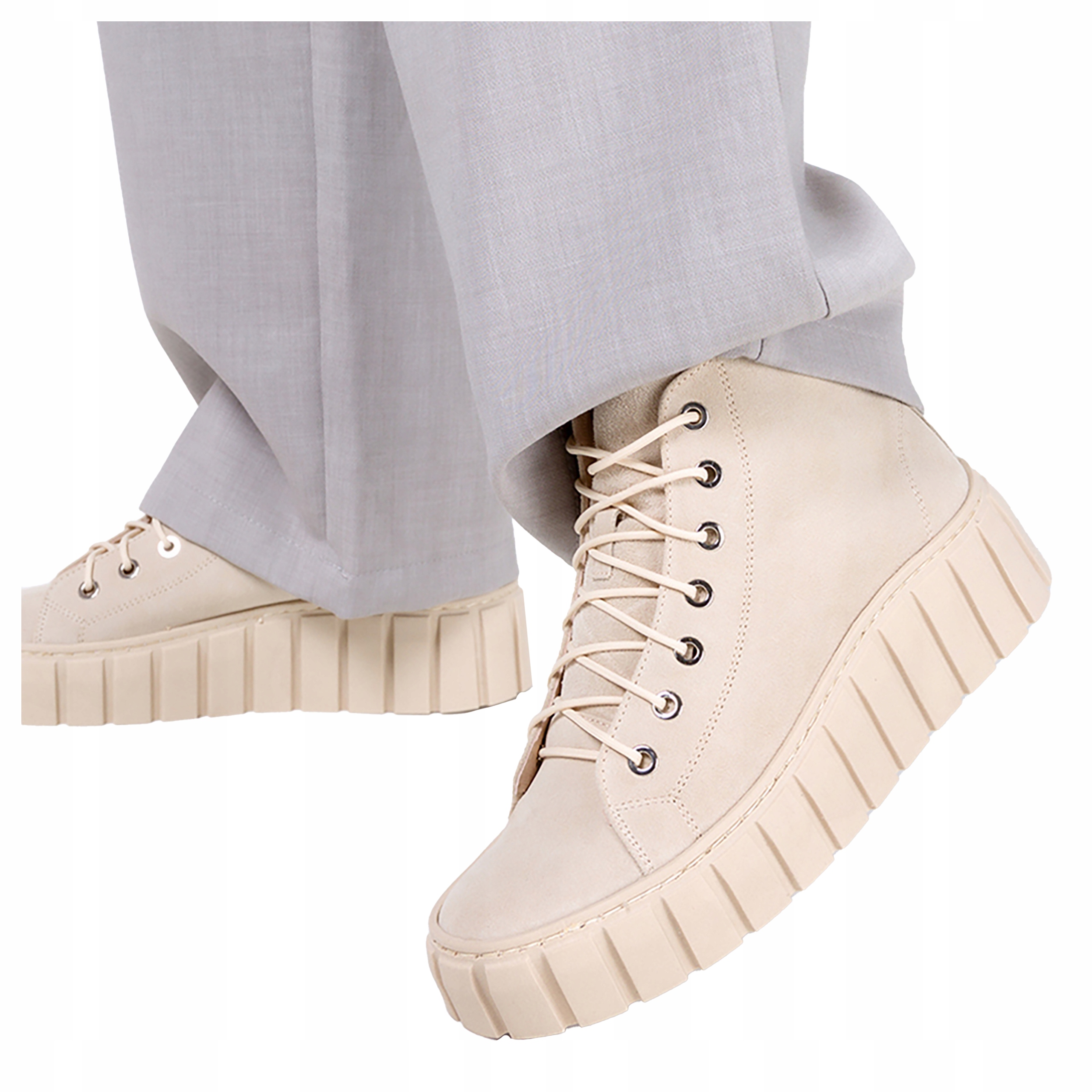 Tenisky Vysoké Creepersy Platforma Kůže Pl vel 41