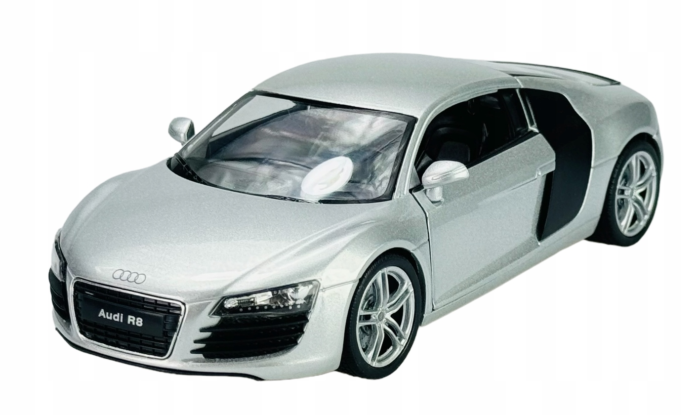 Welly Audi R8 Stříbrná 1:24 Nový Kovový Model 22493