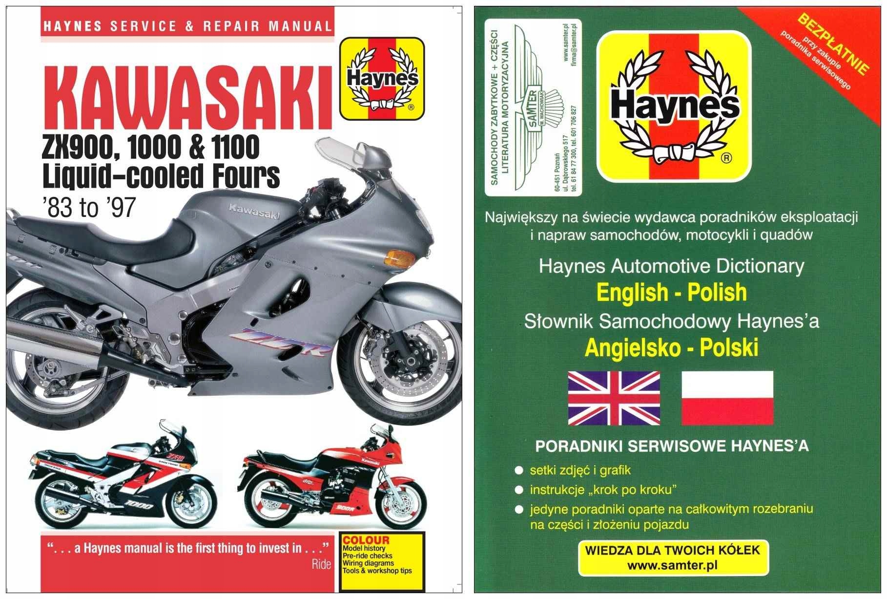 Kawasaki ZX 900 ZX 1000 ZX 1100 83-97 instr Haynes