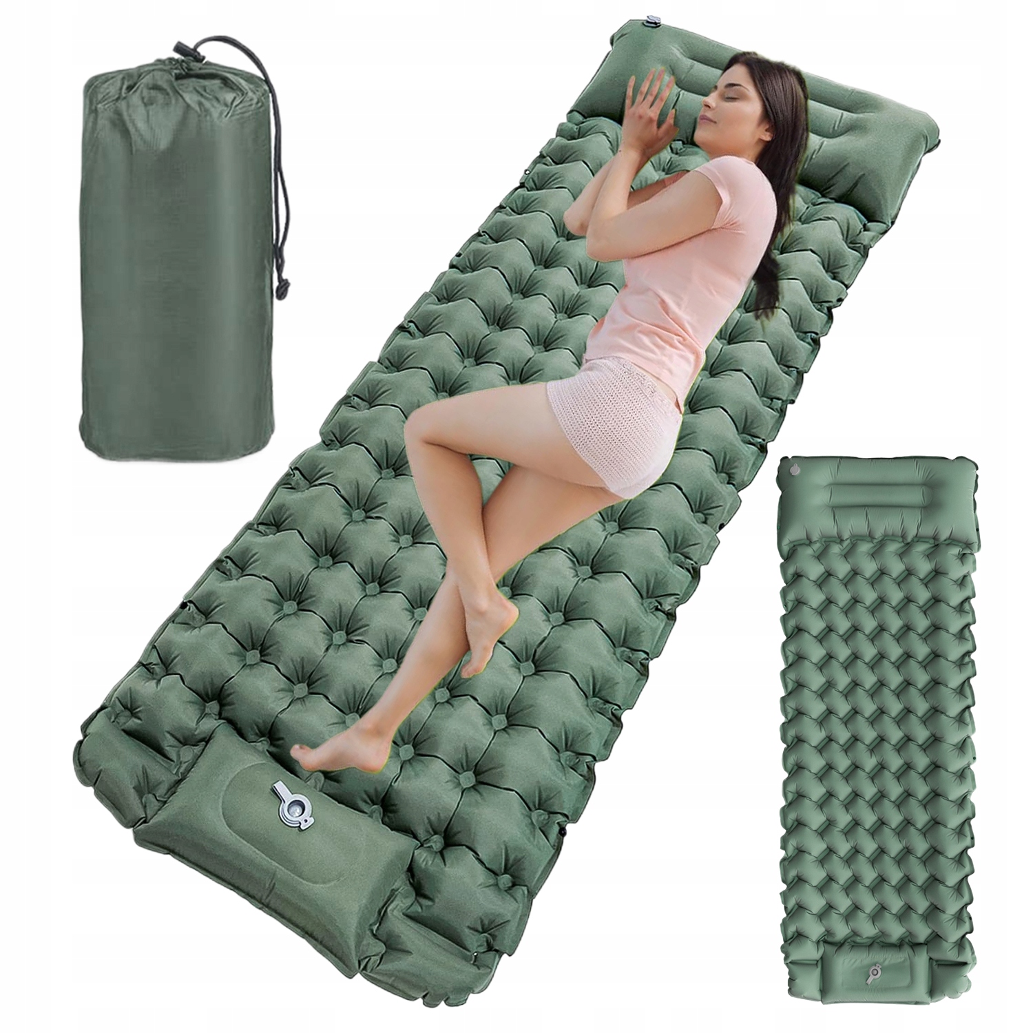 Samopompująca Karimata Kempingowa Materac Turystyczny Z Poduszką