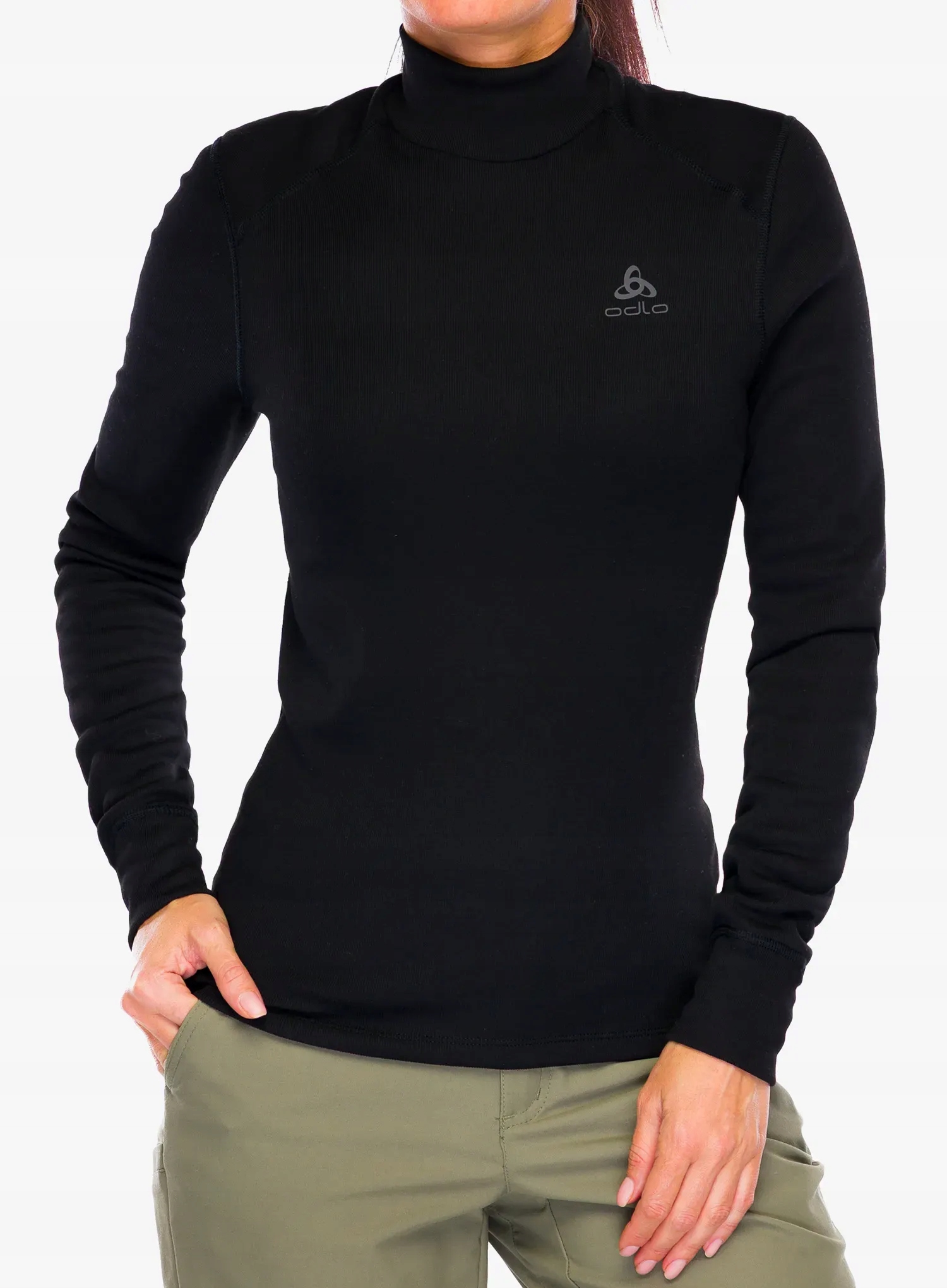 Dámská termo Mikina Odlo Active Warm Bl Top Turtle L/s černá Xs
