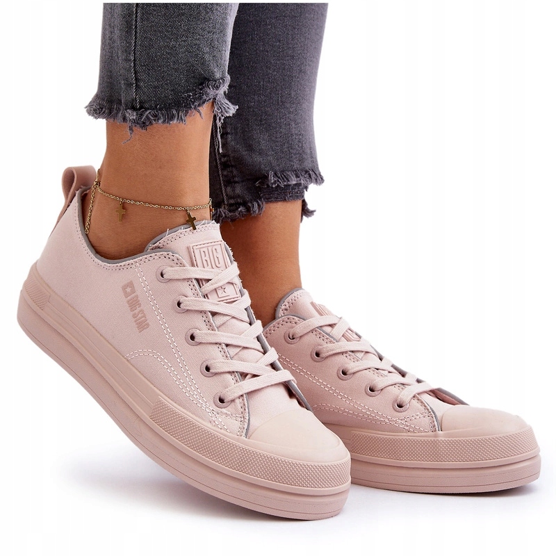 Dámské Klasické Látkové Tenisky Big Star NN274851 Růžové 41