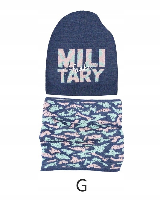 CZAPKA i KOMIN dla dziewczynki WIOSENNY *kol*6-10L Rozmiar 52-54 cm