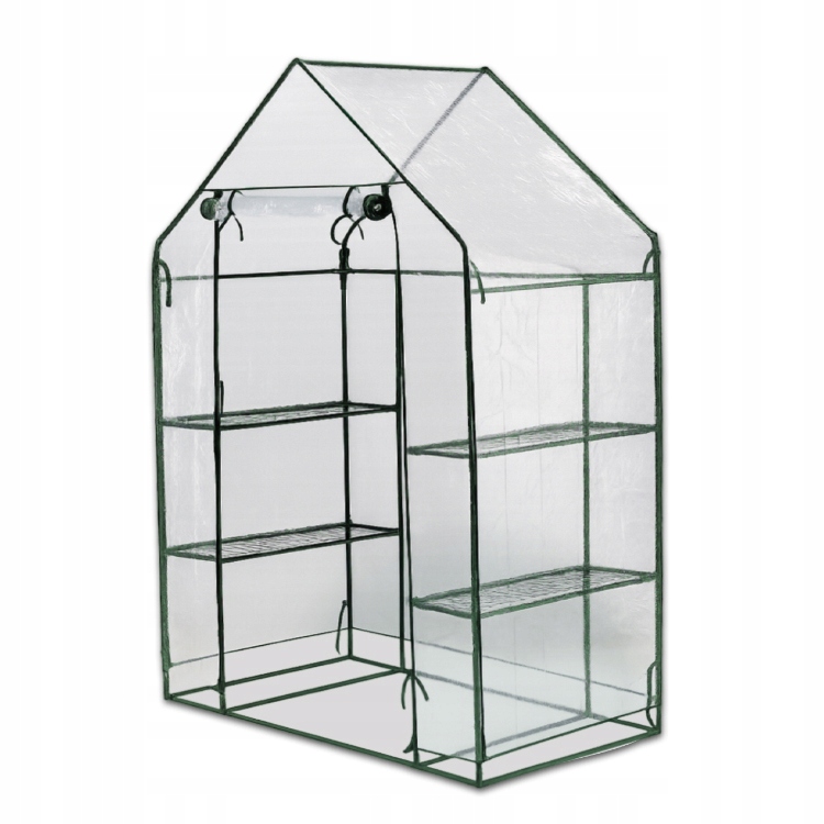 Mini skleník Domek 143 x 73 x 195 cm, transparentní, 4 police