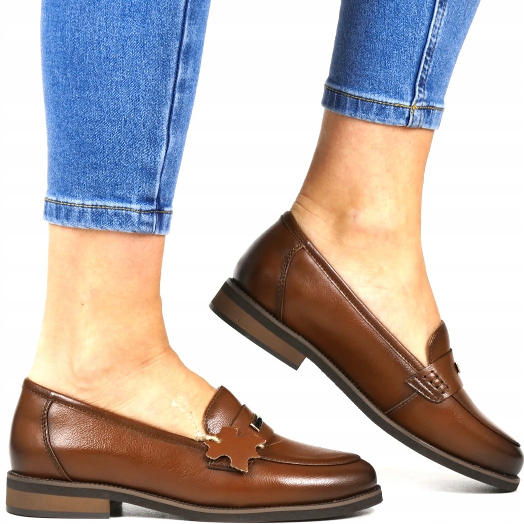 iButy Mokasíny Kožené Dámské Polobotky Nazouvací Hnědé Měkké Pohodlné Nové