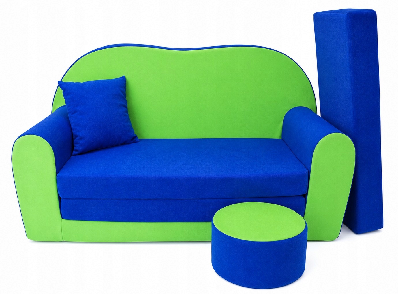 Sofa Kolorowa do Pokoju Dziecięcego Duża Rozkładana 100x170 CM Zestaw