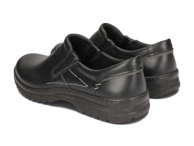 MOKASYNY BUTY MĘSKIE SKÓRA SZEROKIE 869 CZARNY 45 Długość wkładki 29.5 cm