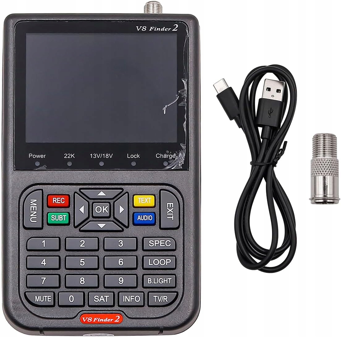 Cenpek V8 Finder2 měřič signálu DVB-S2X Hd LCD 3.5" dekodér H.264 anténa