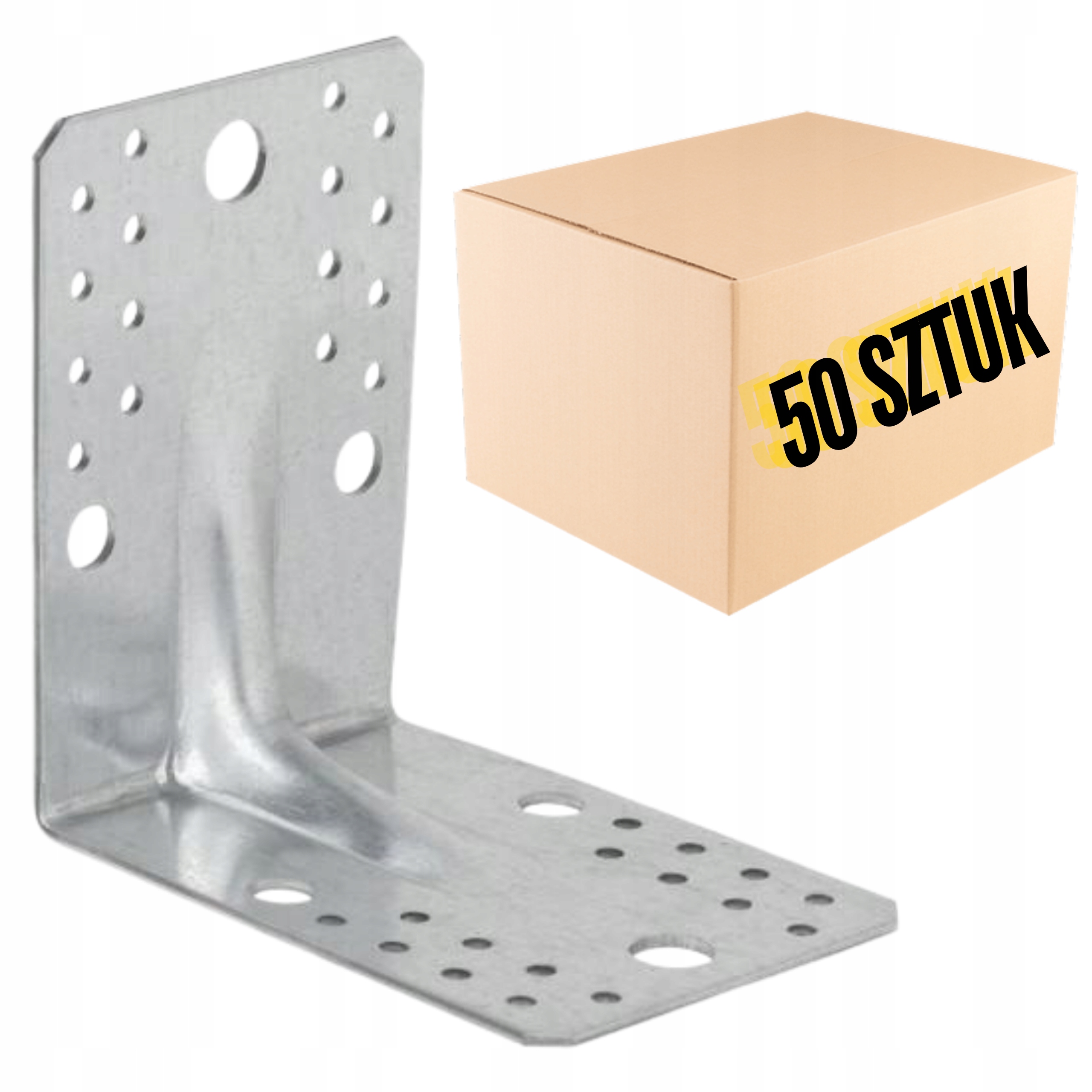 50 x Tesařský Úhelník S Prolisem 105x105x90x3 mm Montážní Spojka