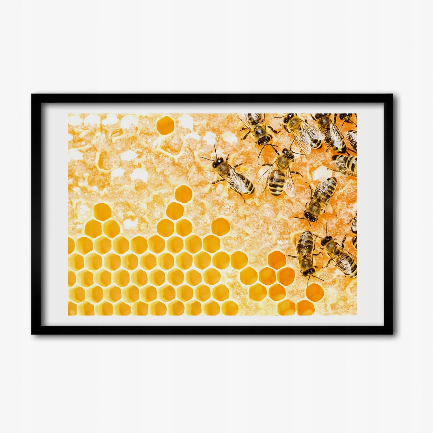 Nástěnný obraz rámeček Mdf Pracující včely 60x40