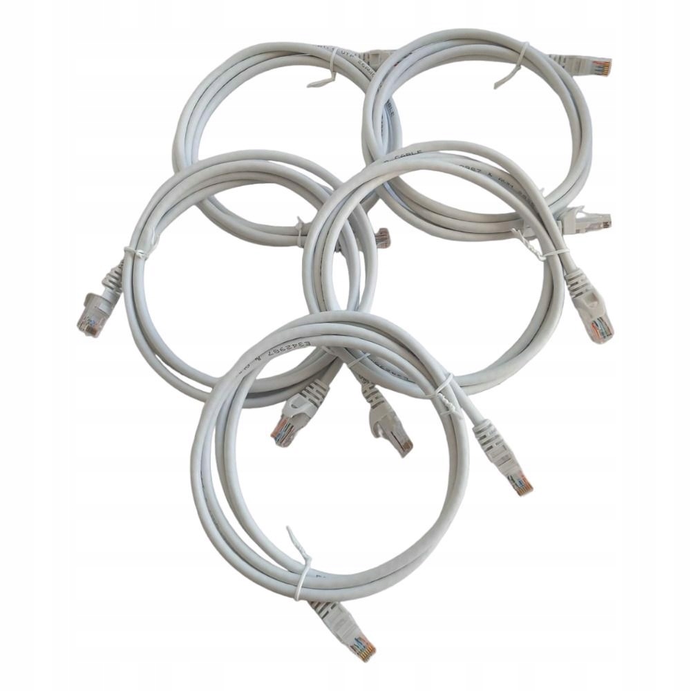 Kabel sieciowy RJ45 Cat6 Snagless biały 1,5m 5 szt