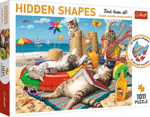 PUZZLE 1011 HIDDEN SHAPES KOCI RELAKS TREFL 10674