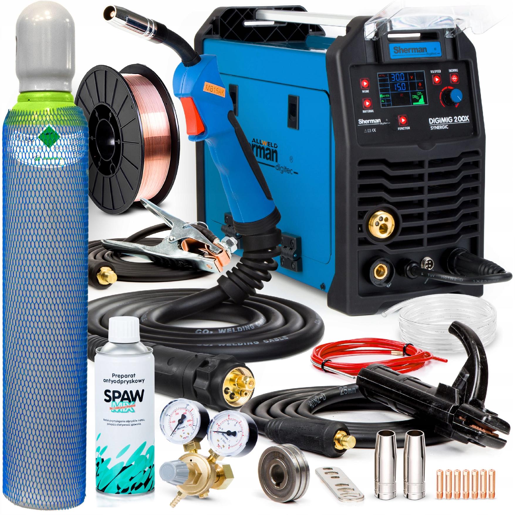 Invertorová Svářečka Sherman Mig 200X Synergie Mma Tig 200A 230V Flux 3V1