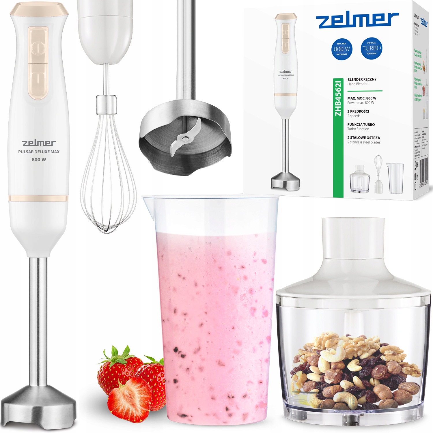 Blender Ręczny Zelmer Kuchenny Wielofunkcyjny Mikser Robot Turbo 800W