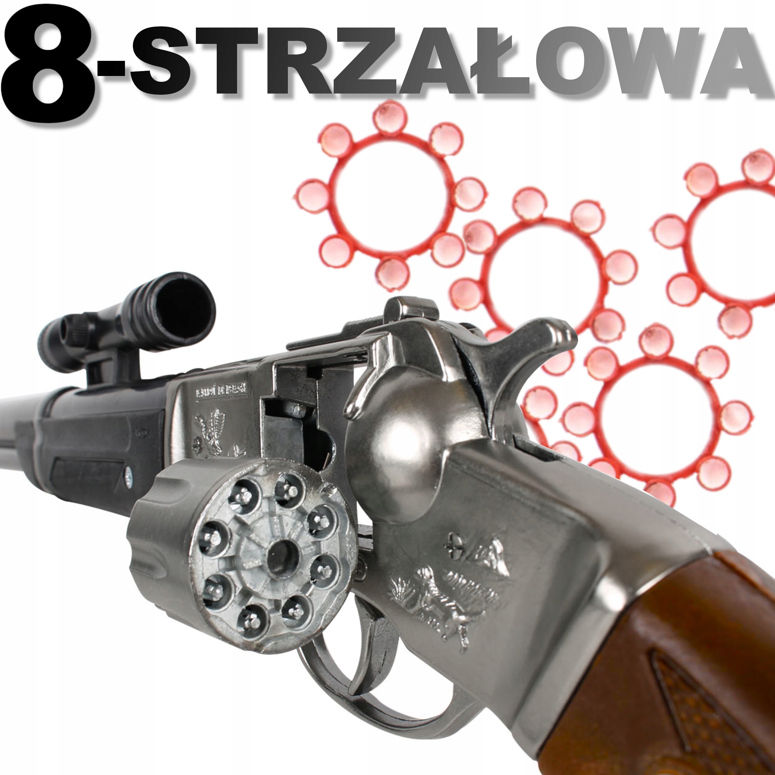 GONHER METALOWA STRZELBA HUKOWA NA KAPISZONY KOWBOJSKA KARABIN 8 - STRZAŁÓW Seria GONHER METALOWA STRZELBA NA KAPISZONY