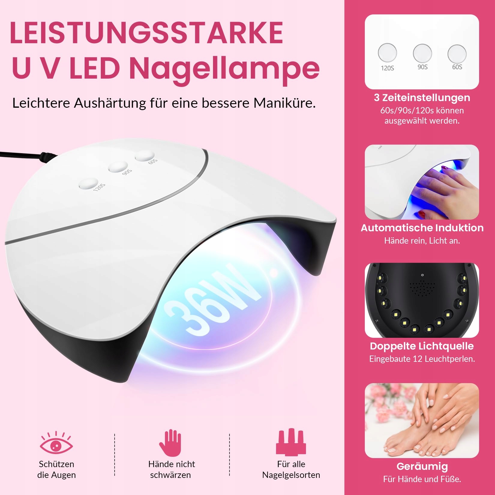 VANREESA Zestaw Lakierów Żelowych Lampa UV 36W 24 Kolory Manicure — miniatura 3
