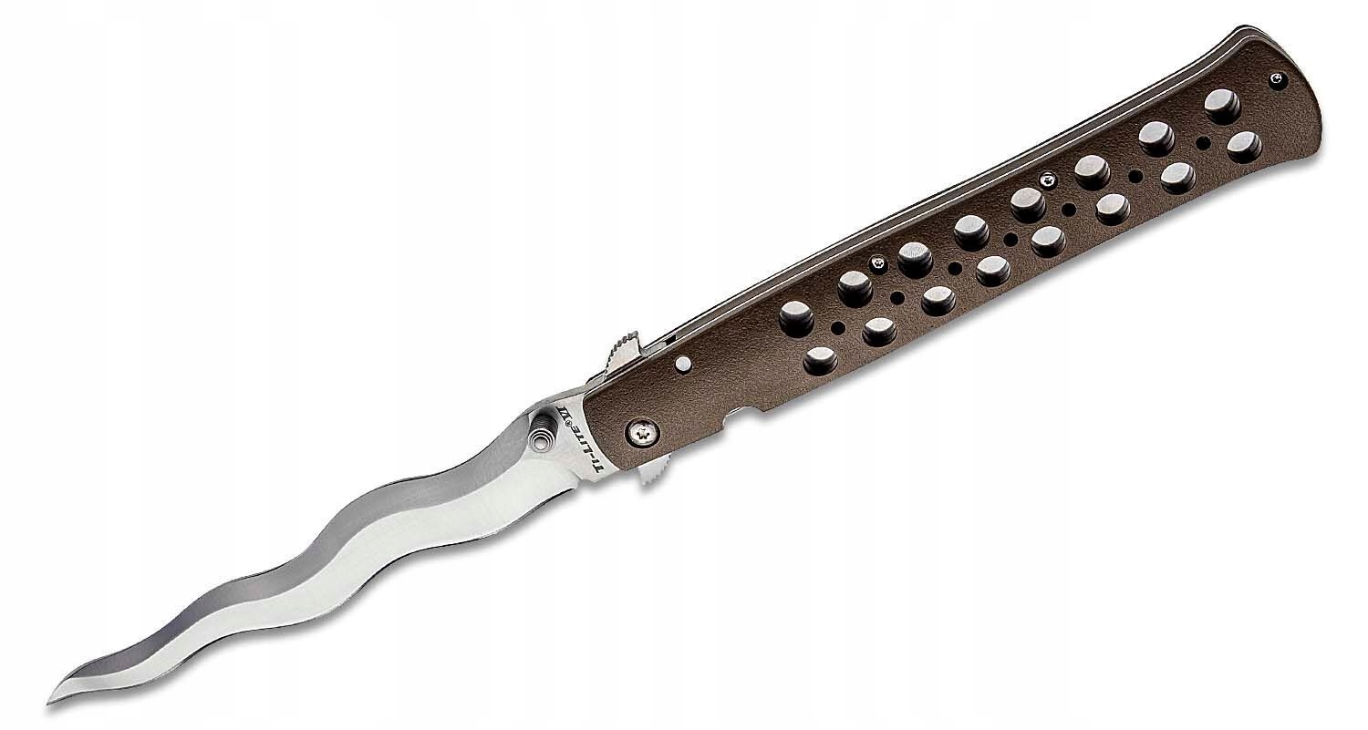 Cold Steel 26SXK6 Ti-Lite Kris nóż kieszonkowy 15,2 cm, ciemnobrązowy, Zy-Ex