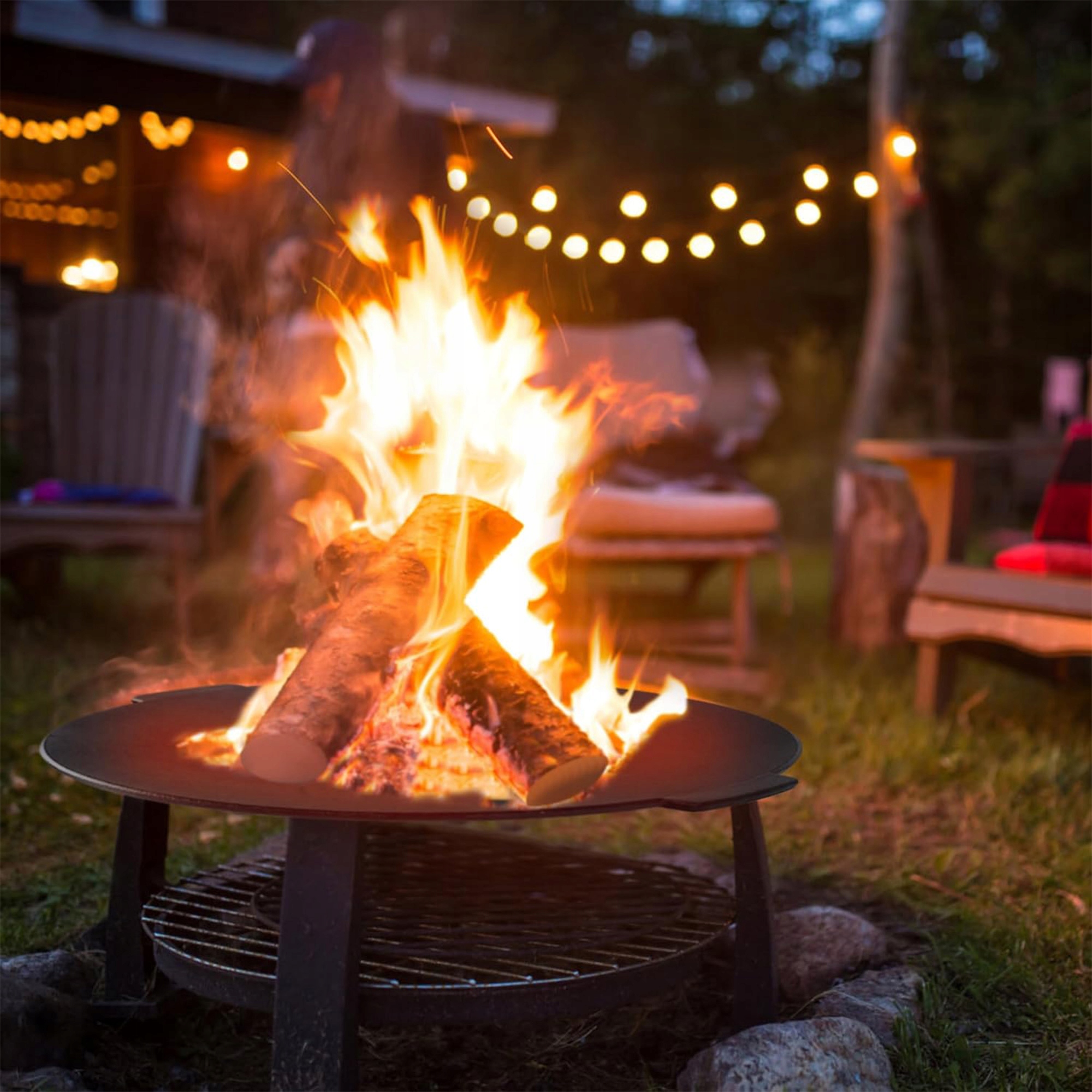 PŁYTA ŻELIWNA GRILLOWA 45 CM Z 3 NÓŻKAMI PATELNIA WOK NA OGNISKO PALENISKO