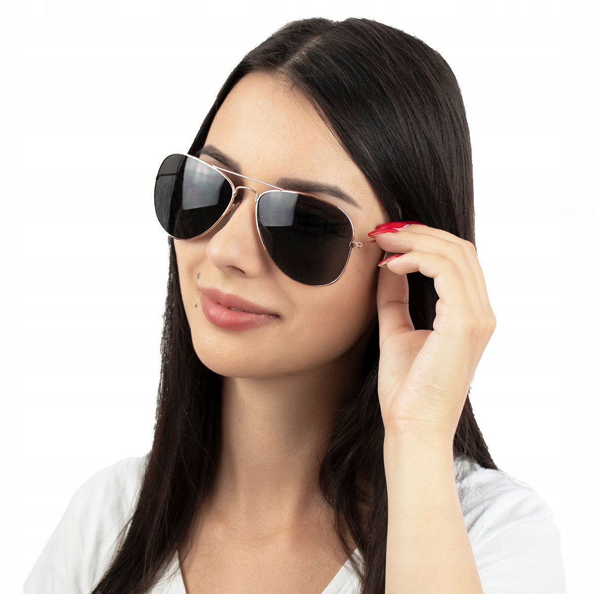 

Okulary Damskie przeciwsłoneczne Pilotki czarne