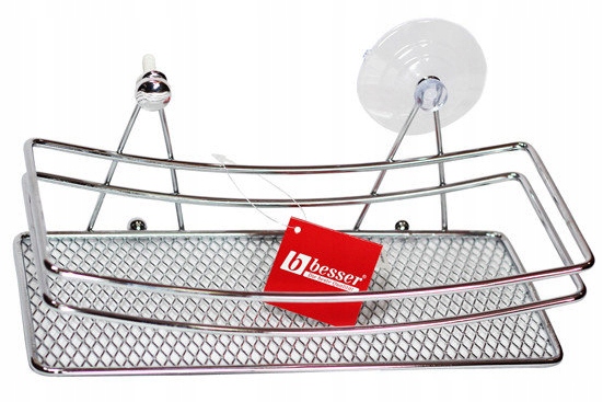 KOSZYK ŁAZIENKOWY ŚCIENNY CHROMOWANY PÓŁKA BESSER