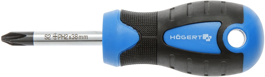 

Hogert HT1S028 Wkrętak krzyżowy PH2 x 38mm stal S2