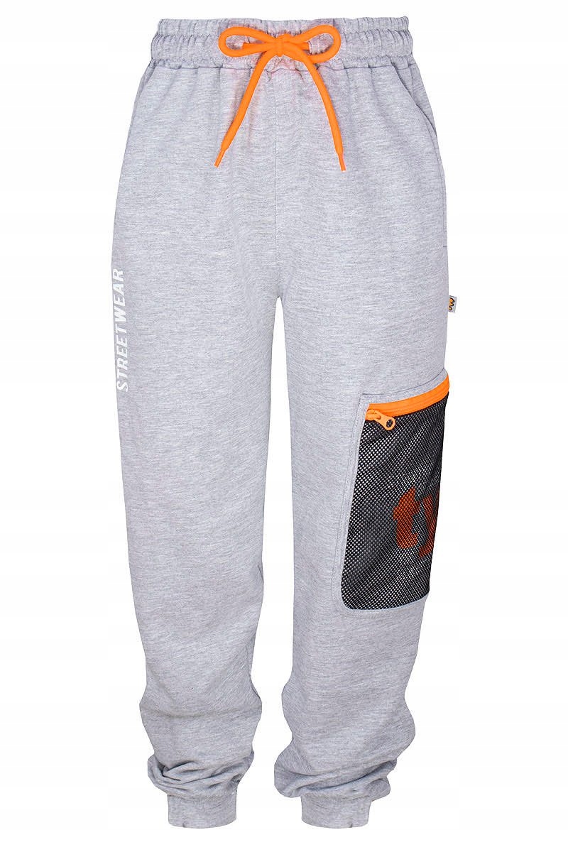 

Spodnie dresowe dres jogger szare kieszenie 152