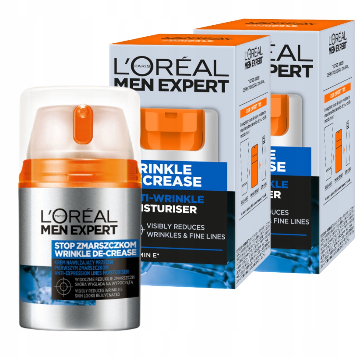 L'Oréal Men Expert Wrinkle De-Crease Hydratační krém proti vráskám 2x50 ml