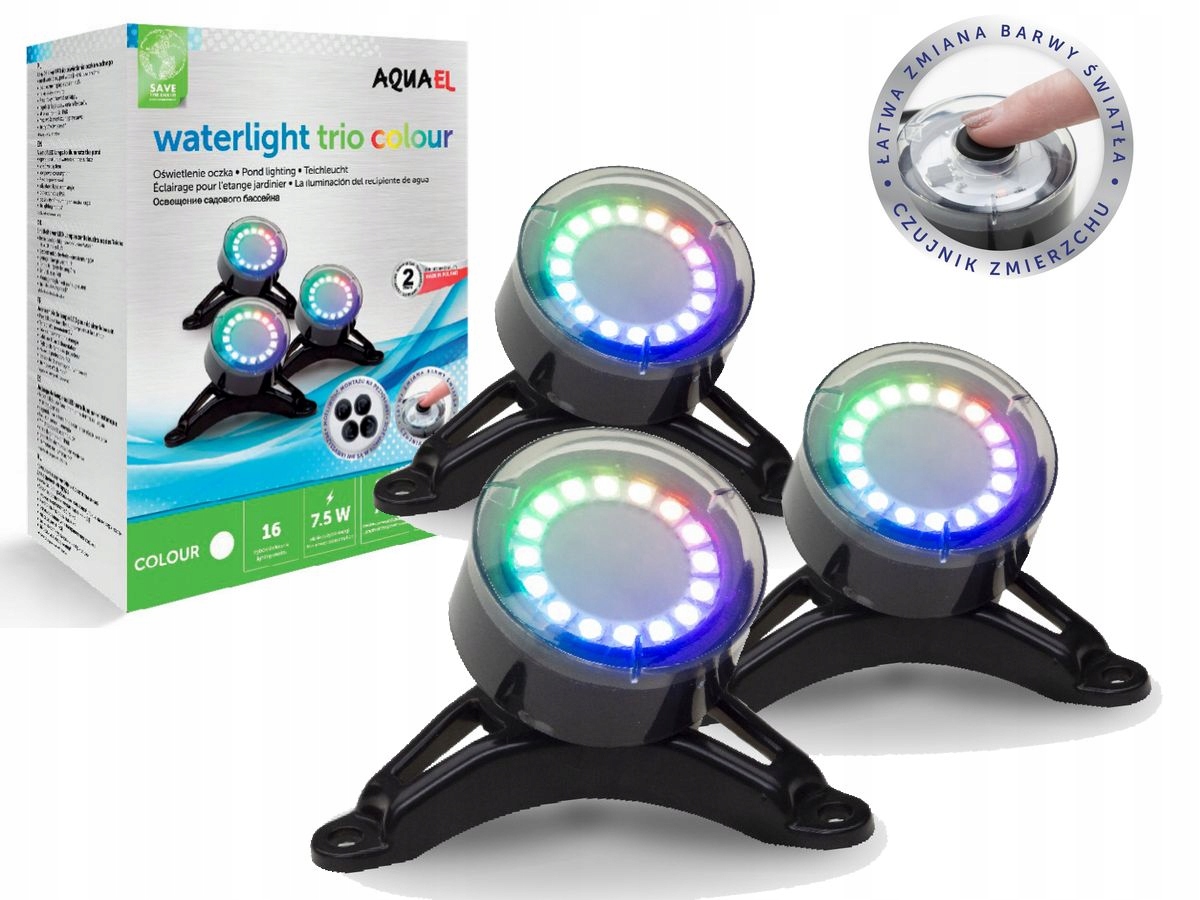 REFLEKTORY PODWODNE WATERLIGHT TRIO COLOUR AQUAEL