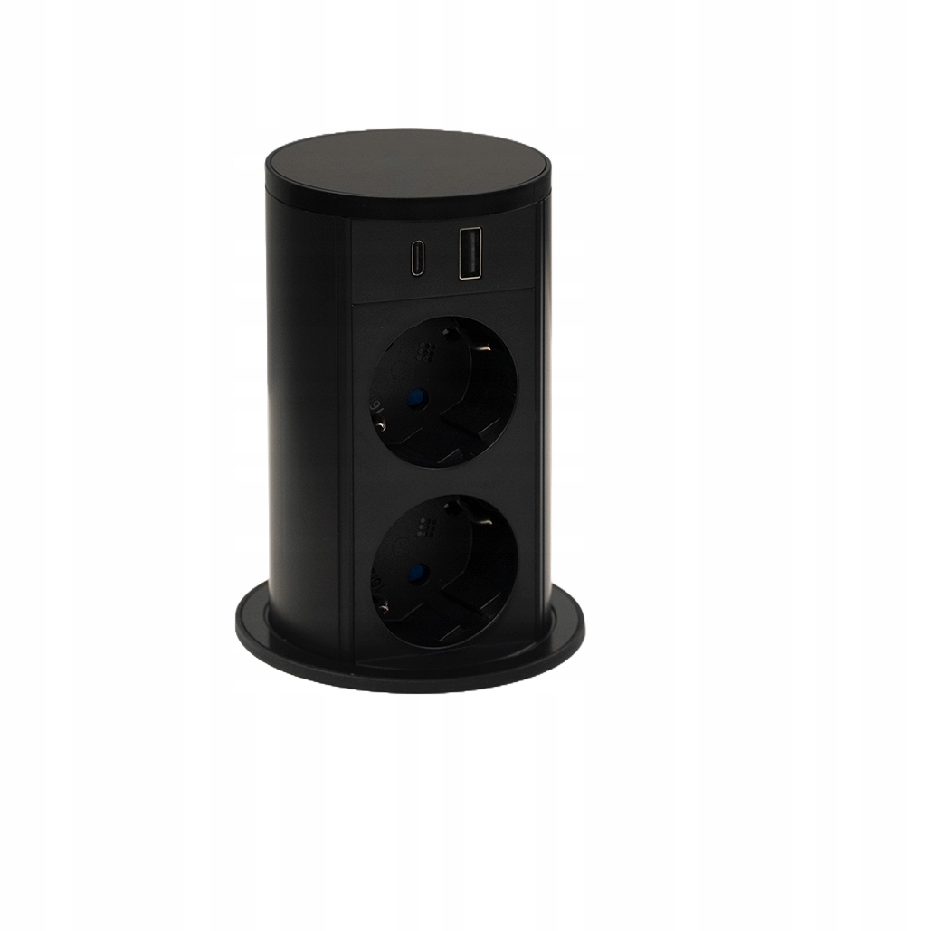 Kolumna blatowa IP54 Asa VersaLift 2x230V ładowarka Usb A+c czarny