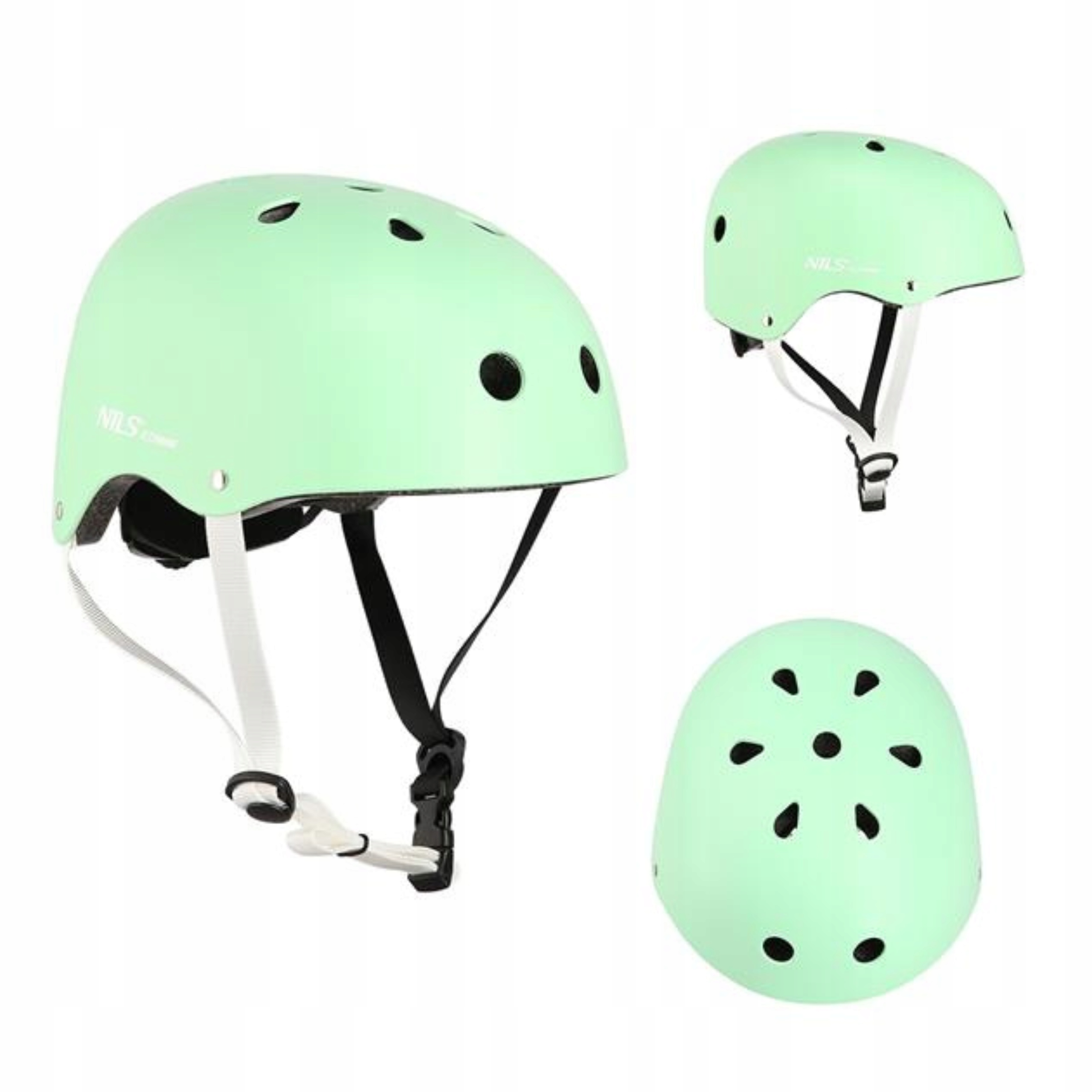 Kask dziecięcy na rower rolki regulowany miętowy rozm. L(58-61CM) Nils