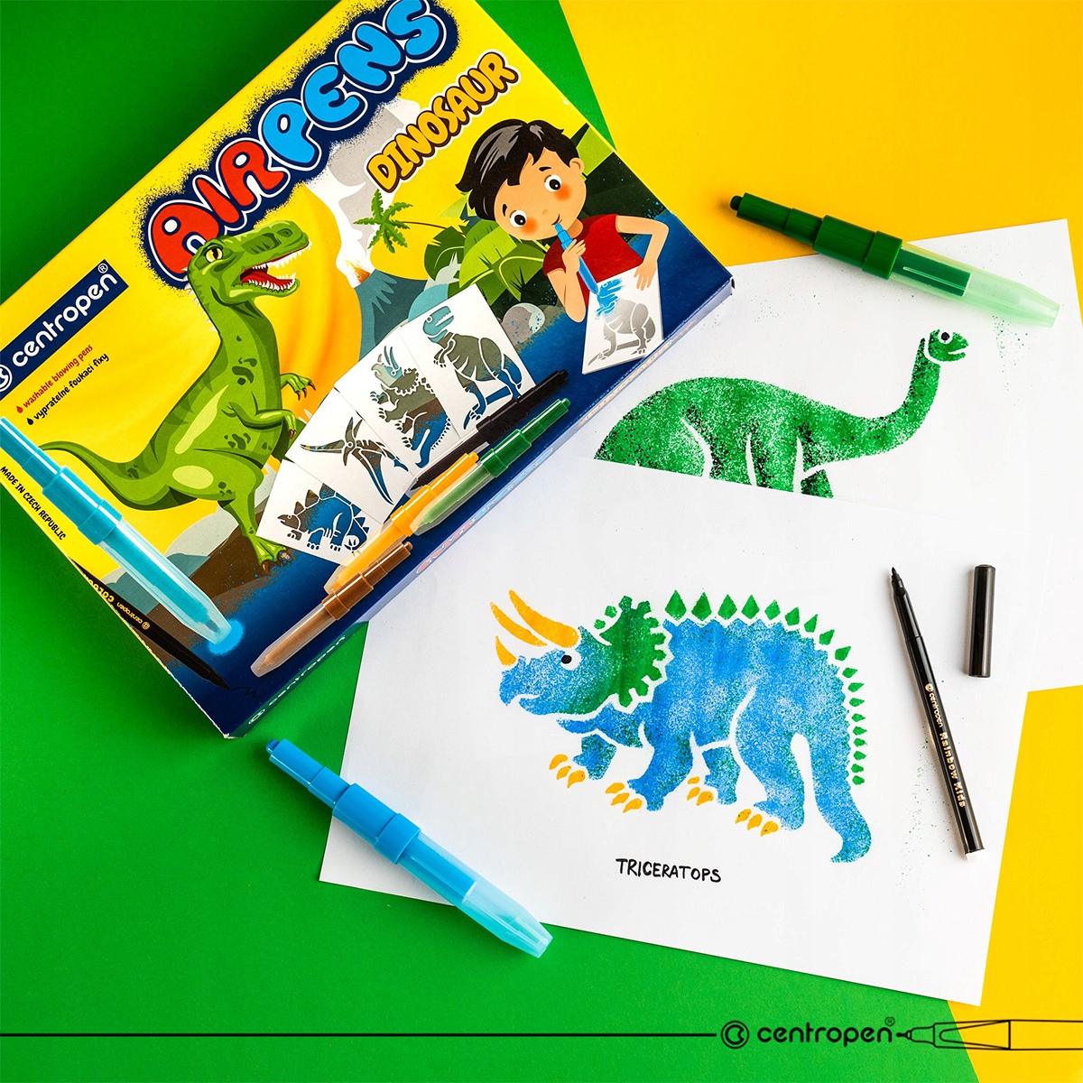 Centropen Airpens Colouring Set 1500/9, 9 szablonów Bohater / Bajka brak